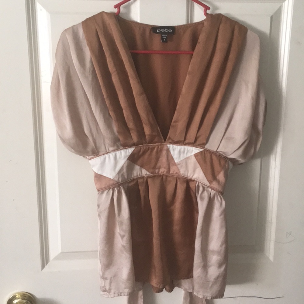Bebe silk top sz M